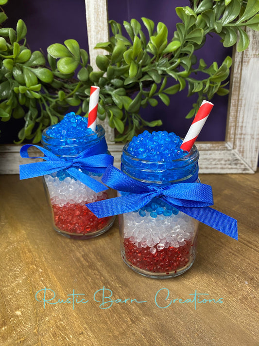 Faux red white and blue slushee, faux drink, faux slushee, Rae Dunn decor, farmhouse decor, tiered tray decor, gift for mom
