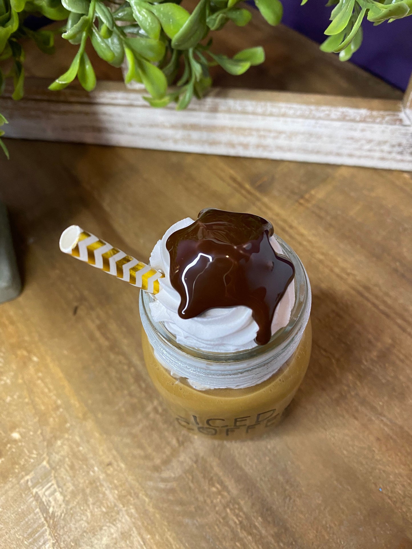 Faux iced coffee, mini mason jar, tiered tray decor, Rae Dunn decor, farmhouse decor, faux drinks, gift for mother’s