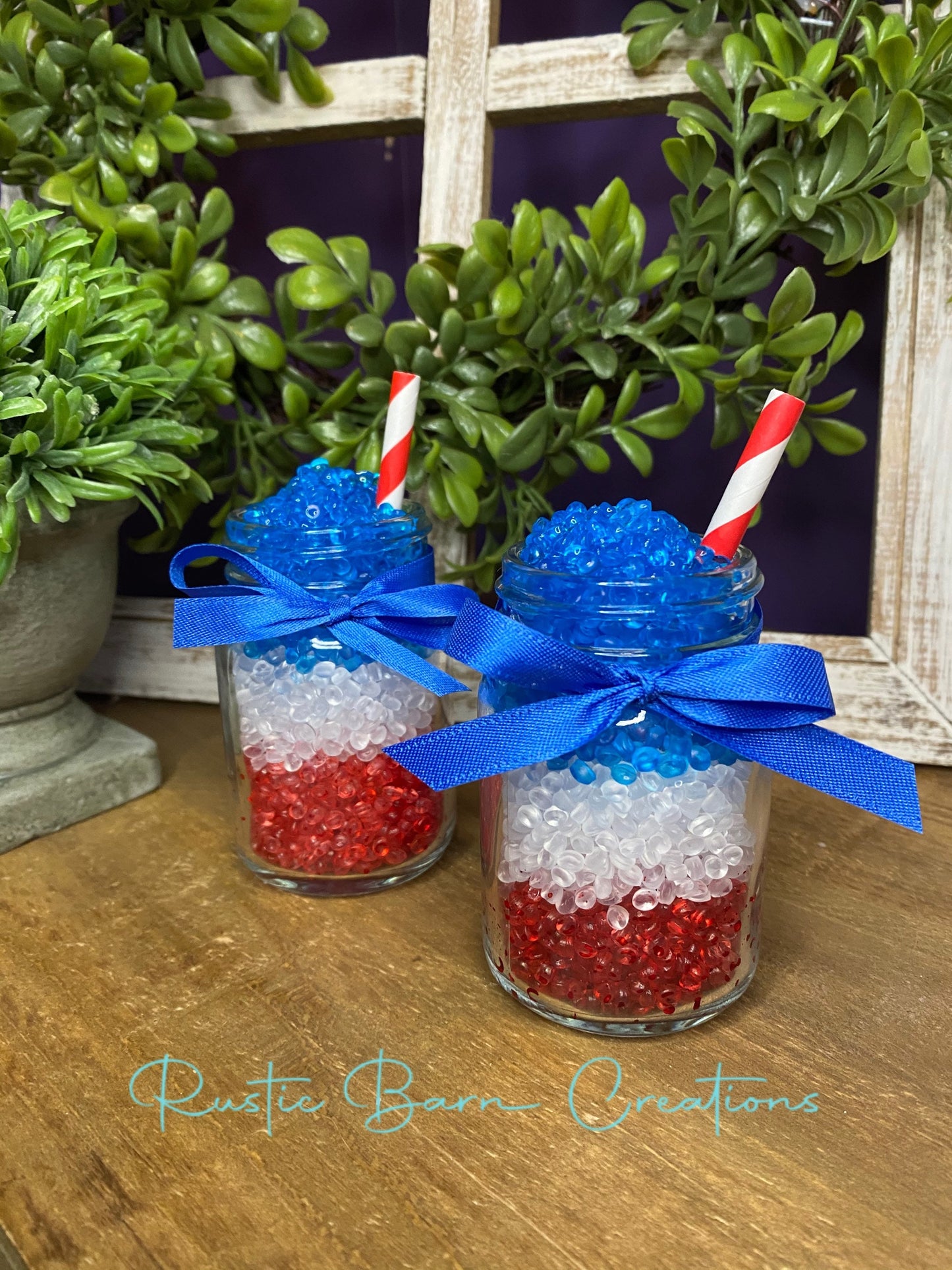 Faux red white and blue slushee, faux drink, faux slushee, Rae Dunn decor, farmhouse decor, tiered tray decor, gift for mom