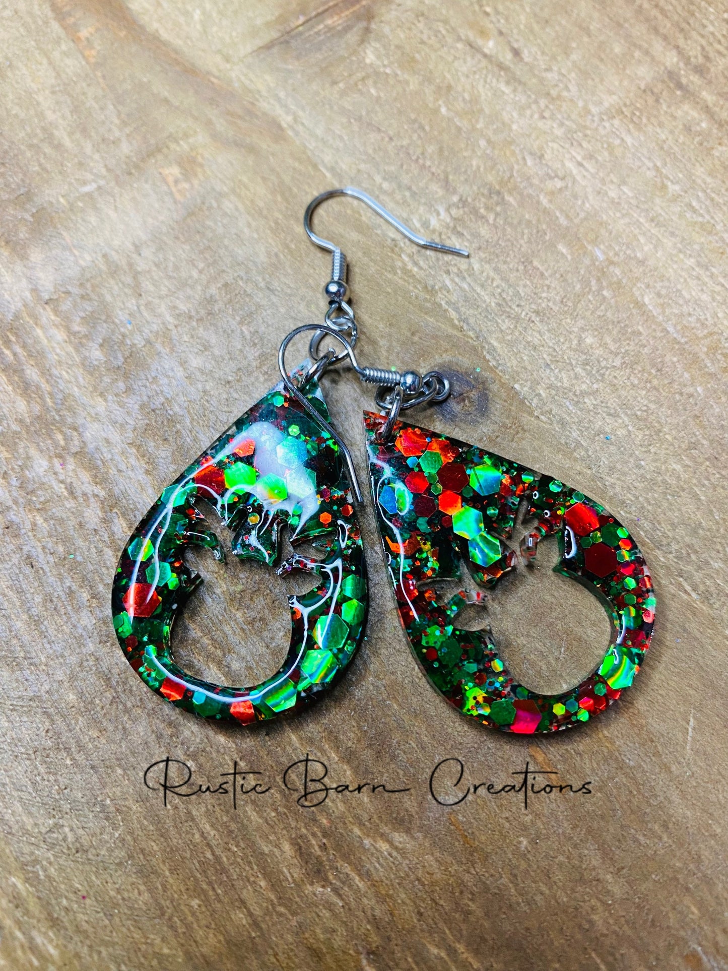 Glitter earrings, Glitter earrings resin, Lightweight drop earrings, Drop earrings, colorful earrings, Christmas earrings, holiday earrings