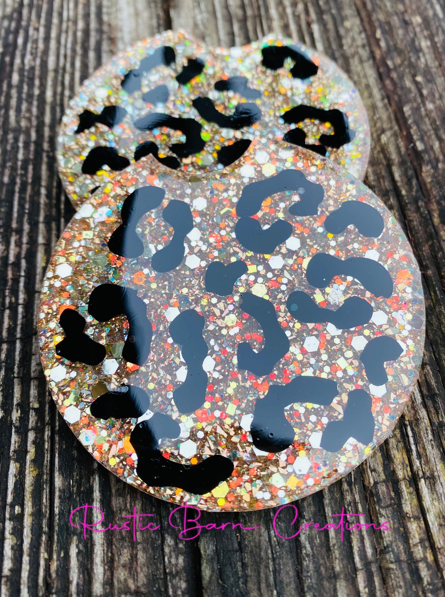 Car coasters, set of 2, leopard car coaster, Christmas gifts, car accessories, car accessory, glitter car coasters