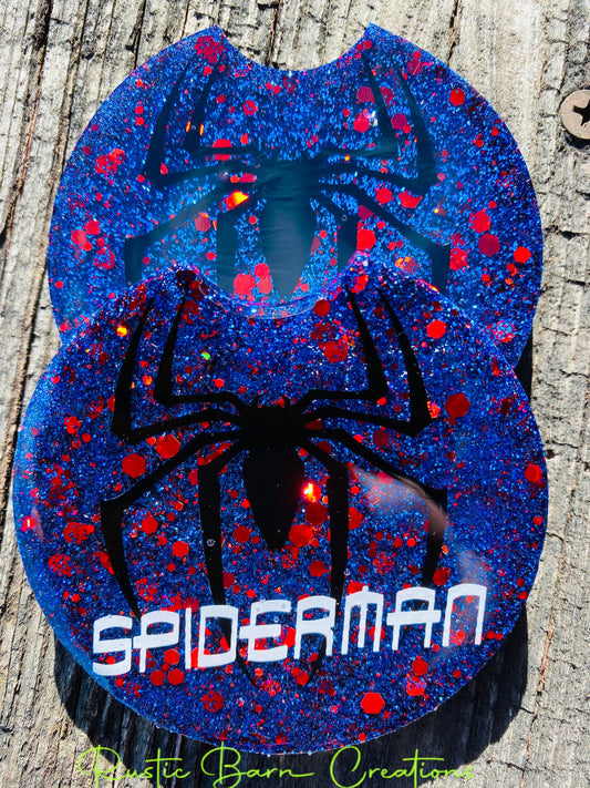 Car coasters, set of 2, Spiderman, super heroes, car accessories, car accessory, glitter car coasters, Christmas gift,