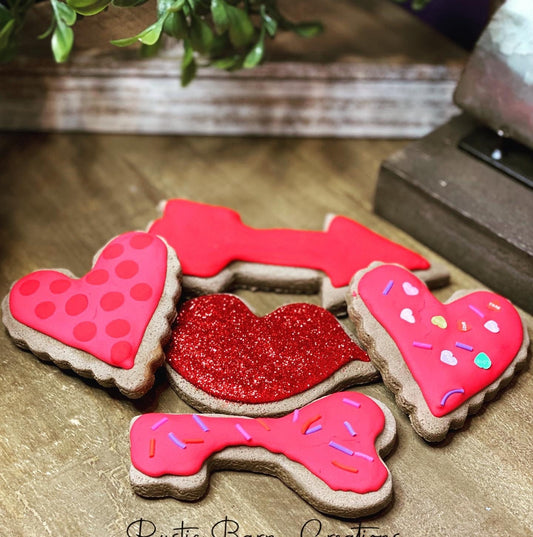 Valentine cookies, faux cookies, faux chocolate cookies,heart cookie, gift for mom, coffee bar decor, holiday decor, valentine decor