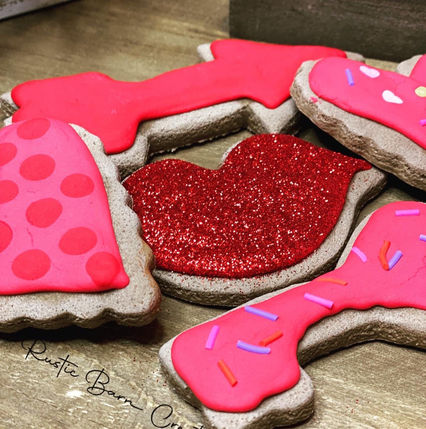 Valentine cookies, faux cookies, faux chocolate cookies,heart cookie, gift for mom, coffee bar decor, holiday decor, valentine decor