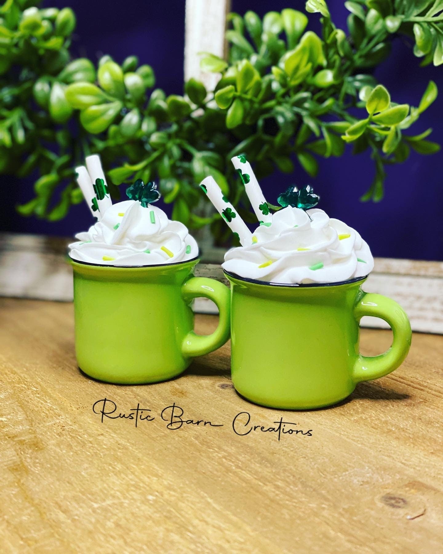 St. Patricks mini mug, mini mug, faux mini mug, clover mini mug, gift for mom, coffee bar decor,holiday decor, St. Pattys decor