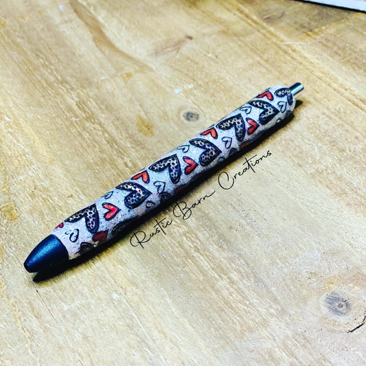 glitter pen, custom glitter pen, personalized pen, valentines pen, heart pen, refillable pen, glitter lover