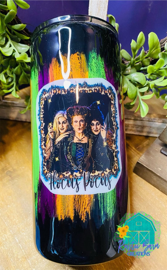 Halloween tumbler, wine tumbler, gift for mom, epoxy tumbler, glitter tumbler, spooky tumbler, glitter tumbler, three witches, sisters